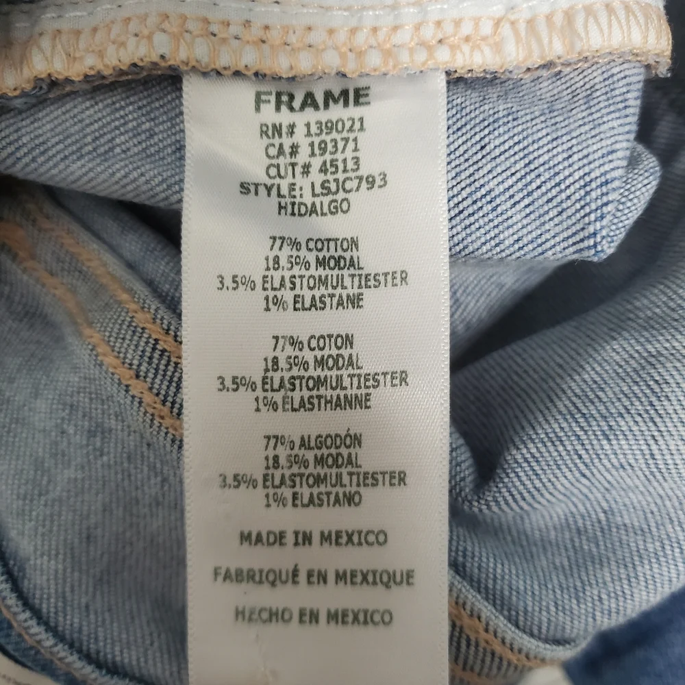 Frame Le Skinny De Jeanne Crop Distressed Light Wash Size 25 - Picture 13 of 14